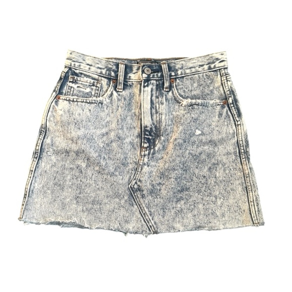 AF Light Acid Wash Jean Skirt Abercrombie and Fitch